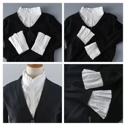 Shirt Sweater White Color False Collar Flared Wrist Cuffs Adjustable Decorative Sleeves Woman DIY Clothing Accessory