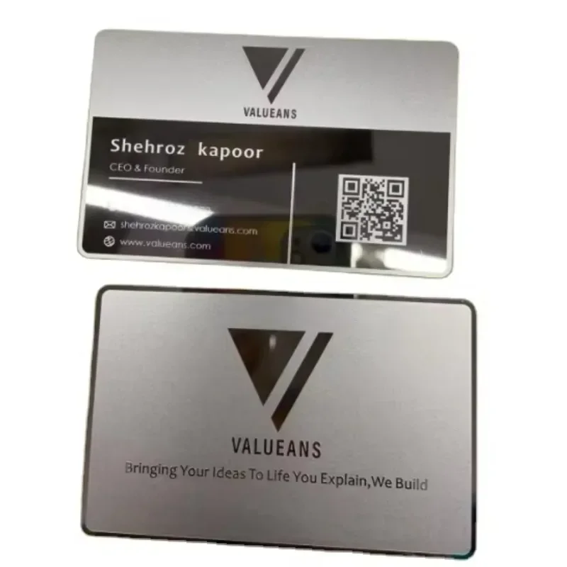 Produttore cinese Nastro di metallo Carte di credito vuote o specifiche Incisione laser Biglietto di metallo NFC aziendale in metallo