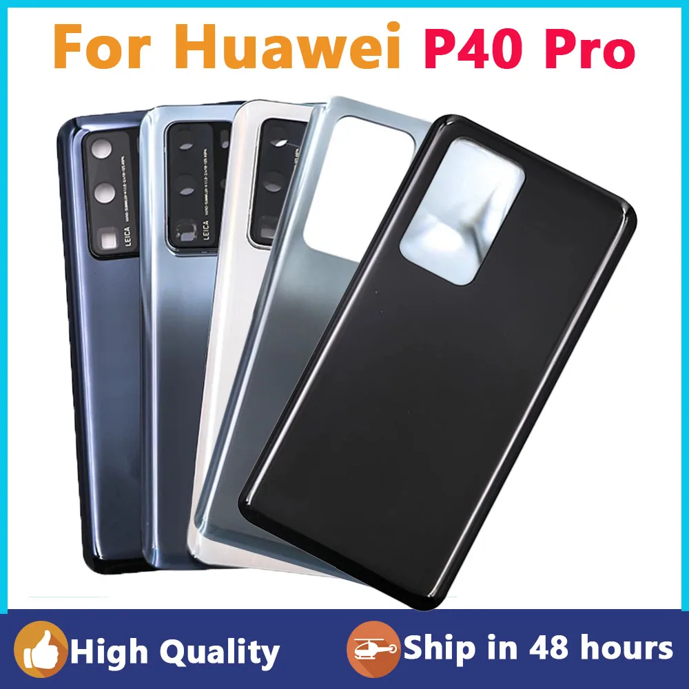 Battery Back Cover For Huawei P40 Pro Housing Glass Repair Replacement For Huawei P40 Pro Back Door Rear Case With Camera Lens