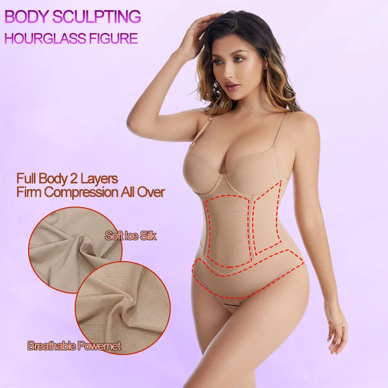 Bodysuit feminino de uma peça, levantador de bumbum, shaper, sutiã push up, contração pós-parto, cintura, shaper de corpo inteiro