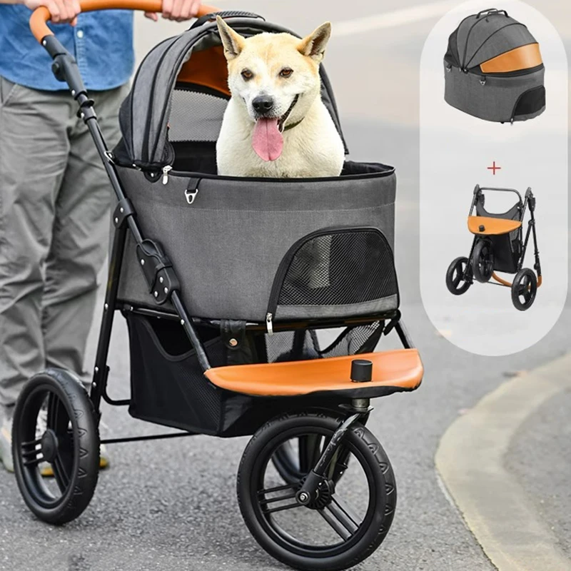 

Foldable Pet Stroller with Wheels, Lightweight Stroller for Small Dogs, Companion Animal Dog Cart, New