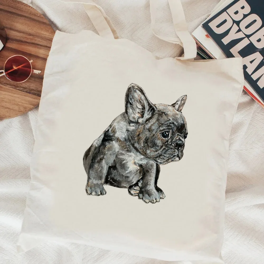 

Bulldog shopping bag cotton bolsas de tela canvas recycle bag reusable bag bolsas reutilizables net sac cabas woven sac toile