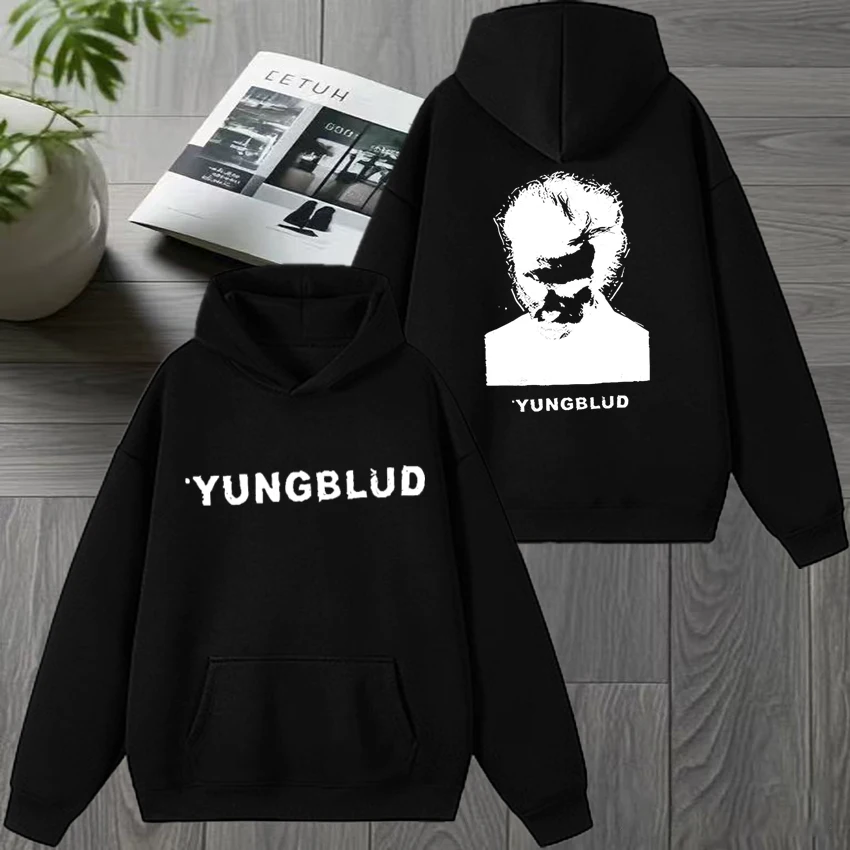 مغني الراب Yungblud ألبوم جولة 2025 مزدوجة الوجهين أغطية رأس مطبوعة للجنسين الهيب هوب الشرير الشارع الشهير الرجال النساء الصوف عادية البلوز