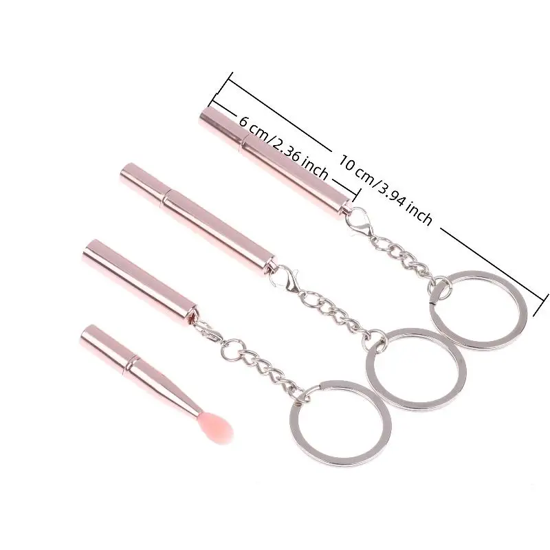 แปรงแต่งตา 1 ชิ้น แปรงทาปากซิลิโคนอเนกประสงค์ พกพาสะดวก พร้อมฝาปิด พวงกุญแจ ป้องกันฝุ่น แปรงทาลิปสติก