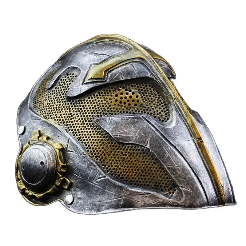 Silver Templar Mask Halloween Mask Copper Templar Cosplay Costume Mask Performance Prom Props Templars Resin Masque for Adult