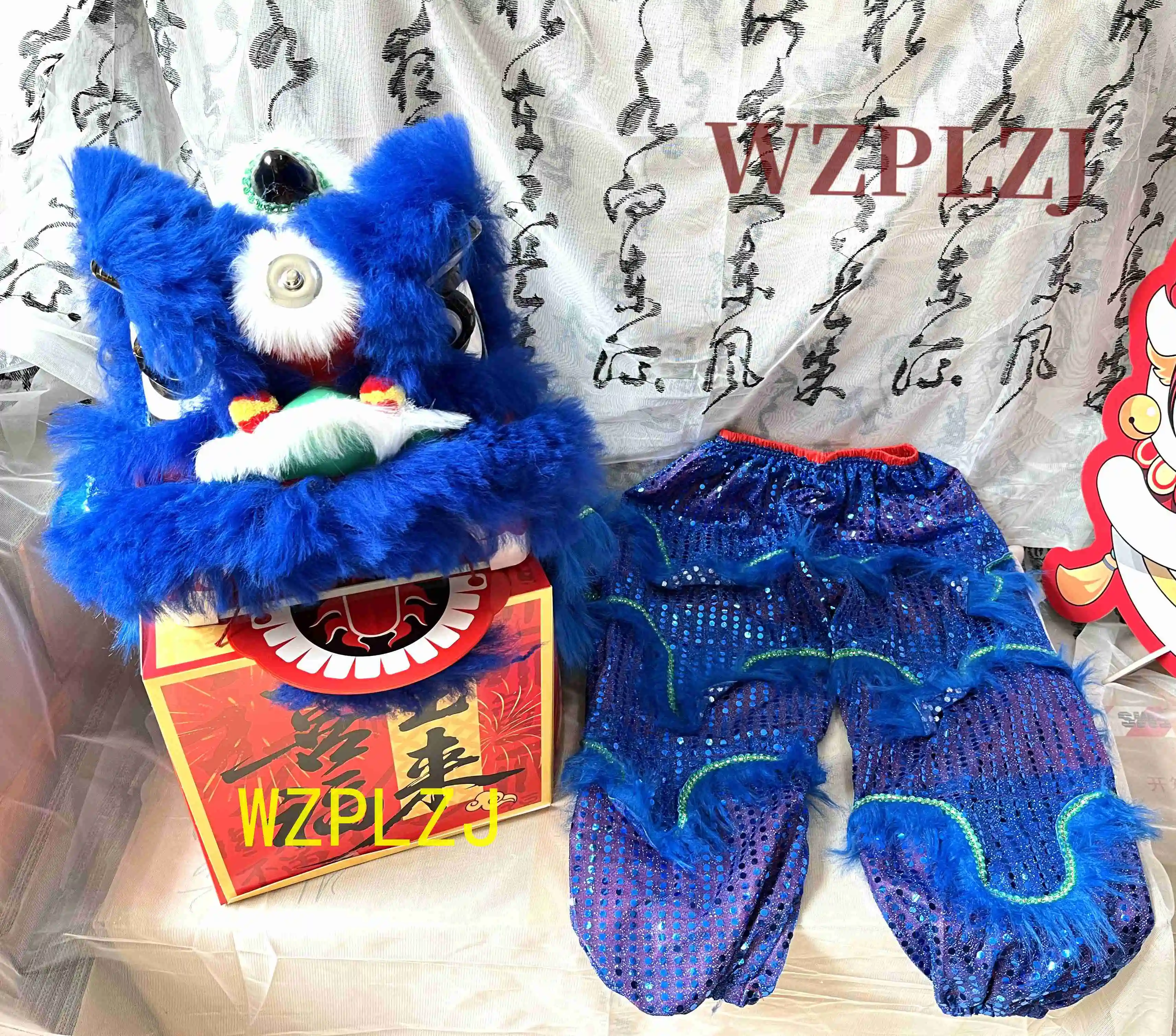 Blinking eyes Props Outside Decorate 14inch  5-9 Age Lion Dance Costume pants Props Child Gift Party Parade Stage Mascot China