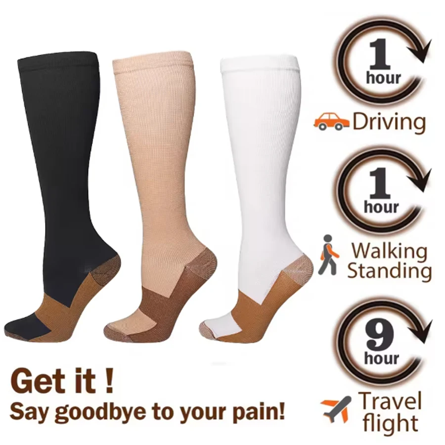 1 paire de chaussettes de Football Sports de plein air chaussettes de cyclisme chaussettes de Compression Marathon course chaussettes de Compression