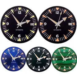 BLIGER 32mm fit  NH35A NH36A Automatic Movement Watch Dial Face Green Blue Black Luminous Hand Watch Accessories Parts