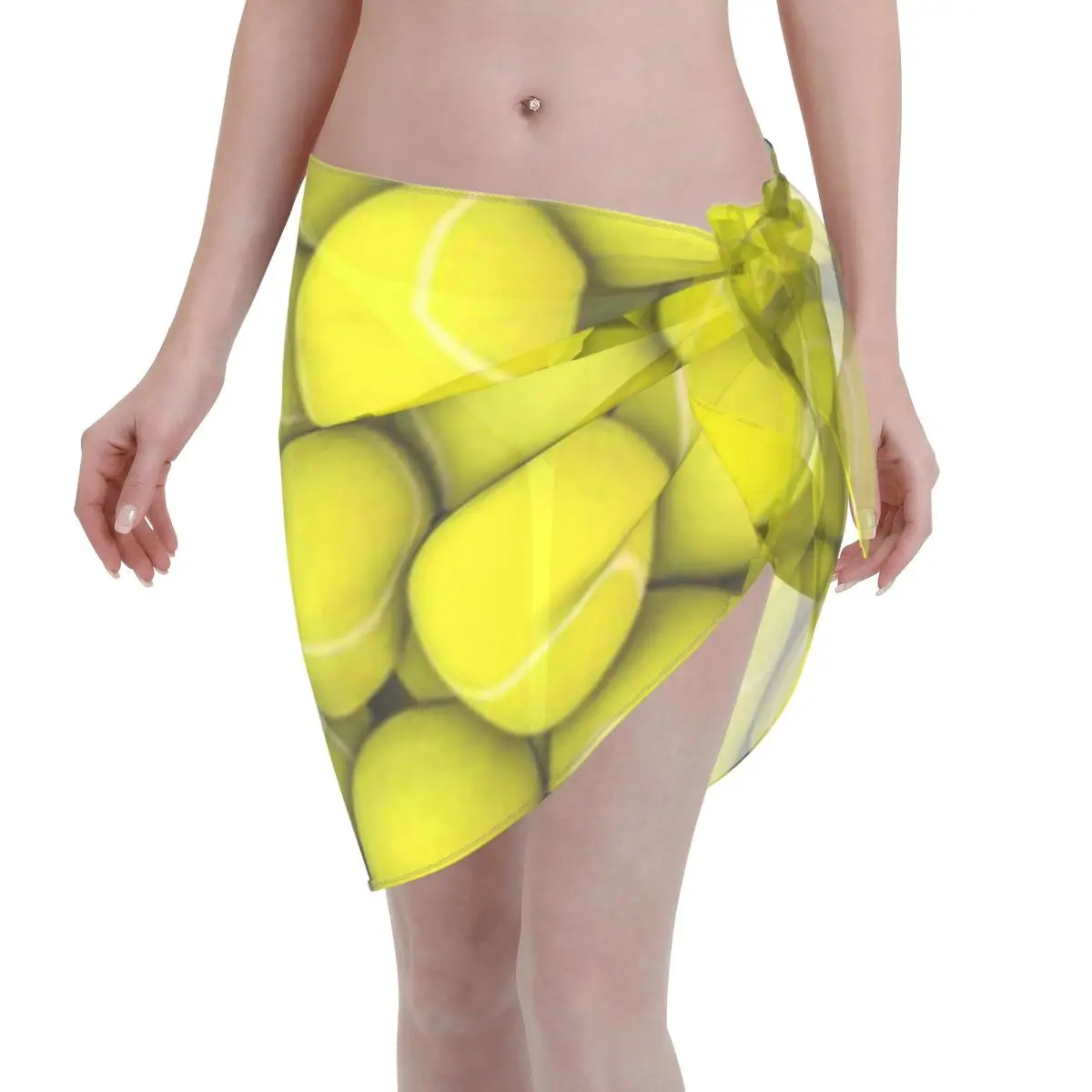 

Promotion Tennis Balls Women's Beach Wrap SkirtLake Shore Outing Bikini Cover Up