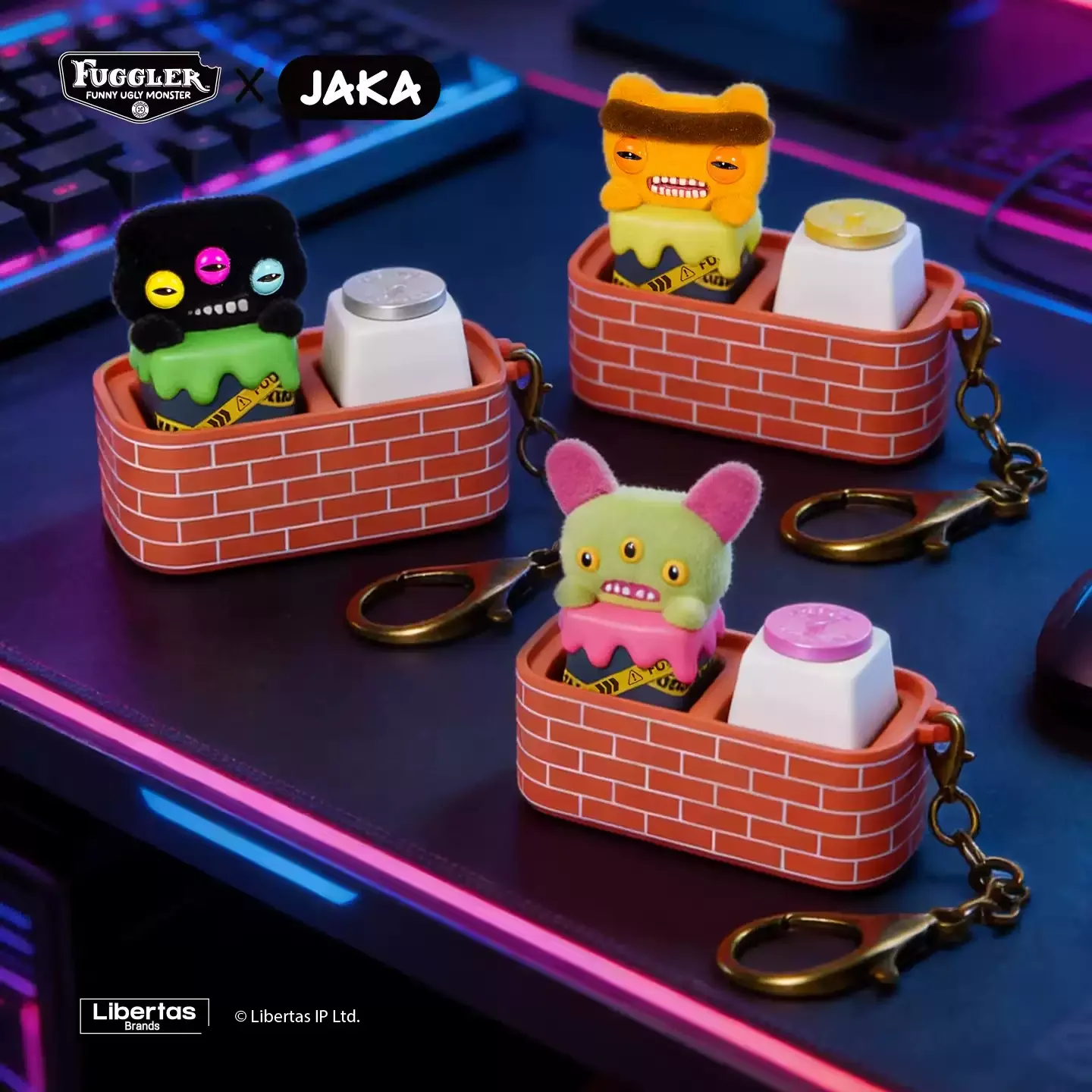 

Fuggler Jaka Creative Monster Artisan Mechanical Keycap Stress Relief Blind Box Esc Key Keychain Pendant For Gaming Desk Decor
