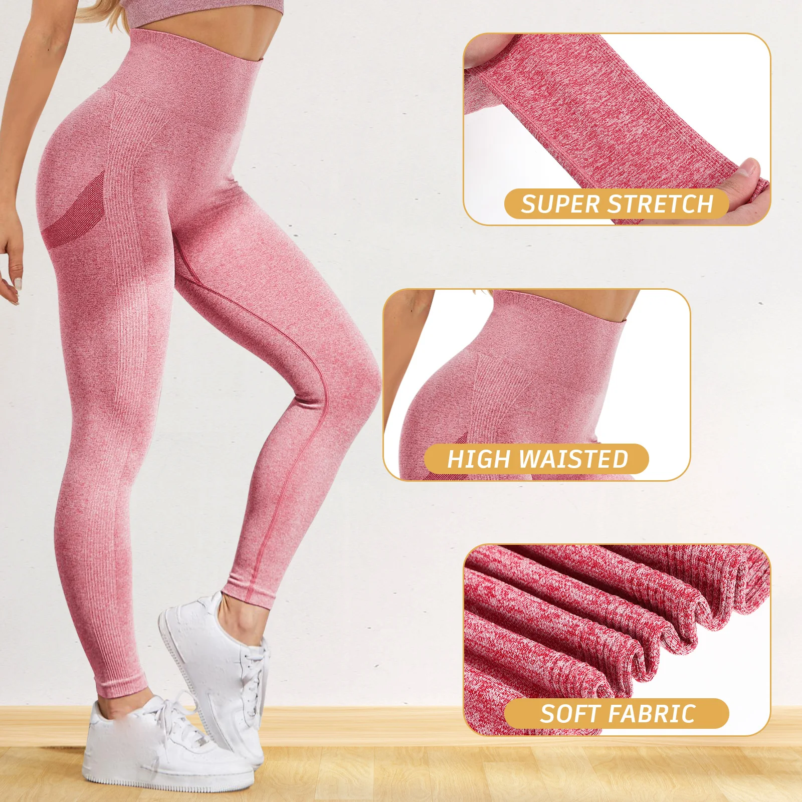

High Waisted Yoga Pant Women Pants Fitness Leggings Seamless Gym for Running Workout Athletic