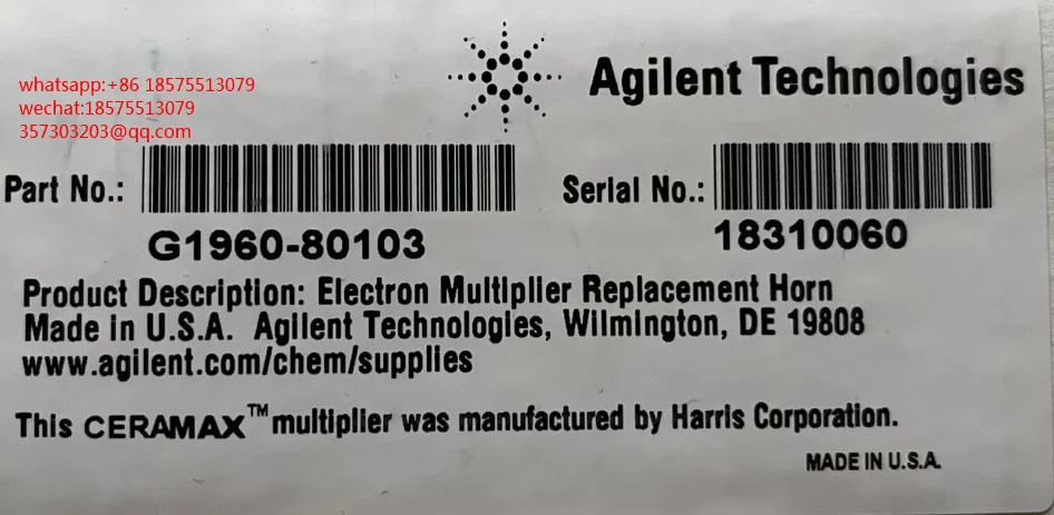 

For Agilent G1960-80103, Electron Multiplier. Agilent G6120, G6130 Znd G6150 Single Quadrupole LMS New 1 Piece