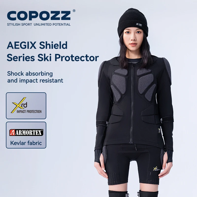 COPOZZ Kevlar XRD Anti-Collision Back Chest Impact Protection Motorcycle Protective Tracksuit Full Body Ski Armour Protector