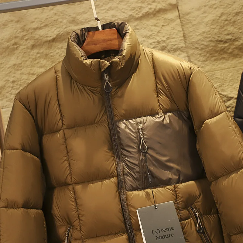 Men's Thick Warm Cotton Padded Jacket Winter Outdoor Lightweight Stand Collar Parka Coat Trench Puffy Bread Windbreakers Coats