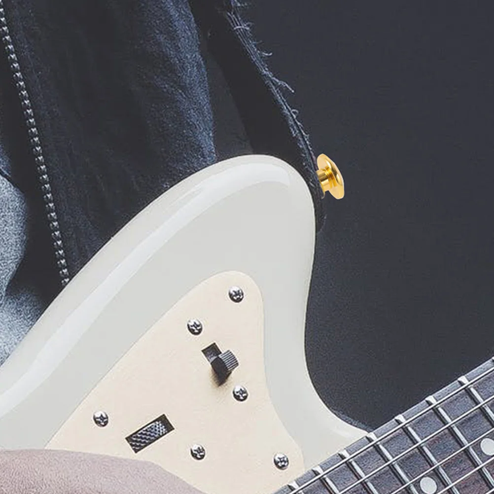 

4 Pcs Strap Lock Button Locks Electric Guitar Metal Strap-lock Buttons for Golden
