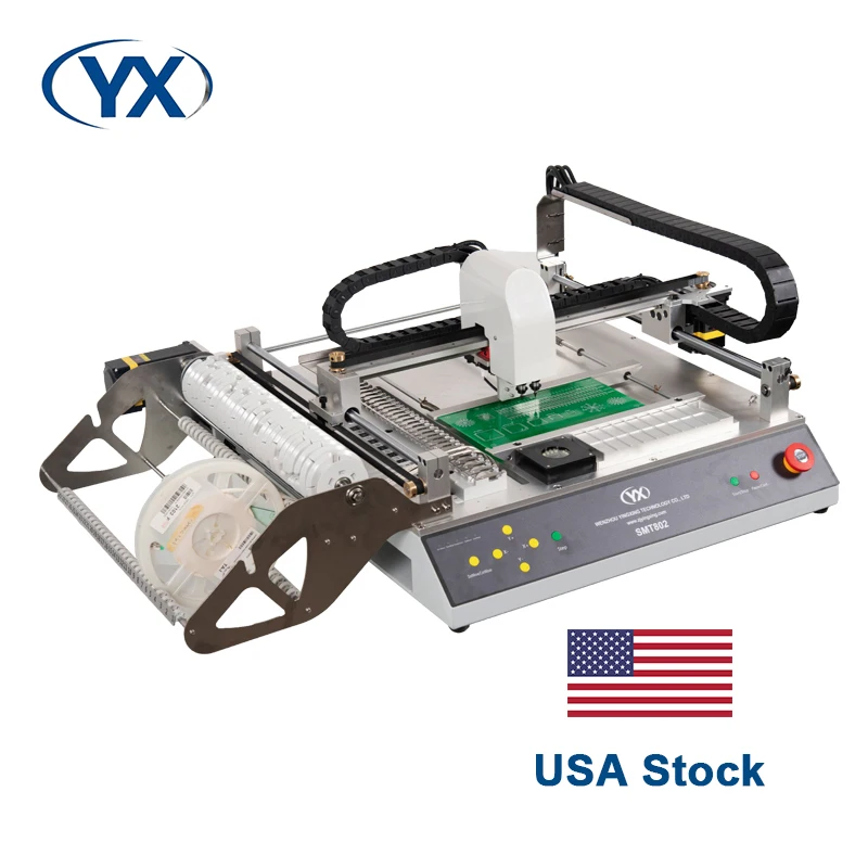 

Stock in USA SMT Pick and Place Machine for Surface Mounting 2 Heads Pick and Place Machine PCB Pick Place Machine