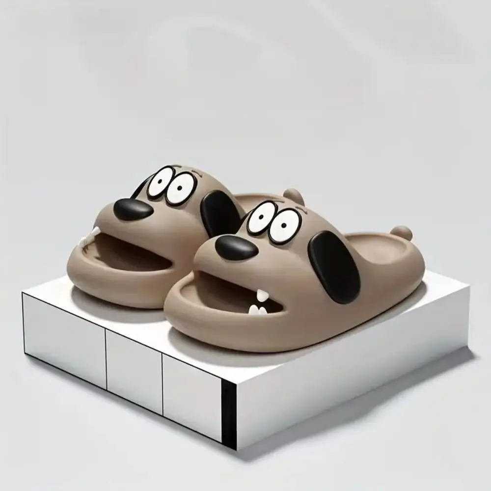 Fashion Non-Slip Simple Slippers Adorable Soft Pillow Slides Cartoon Dog Thick Sole Comfortable Sandals Beach