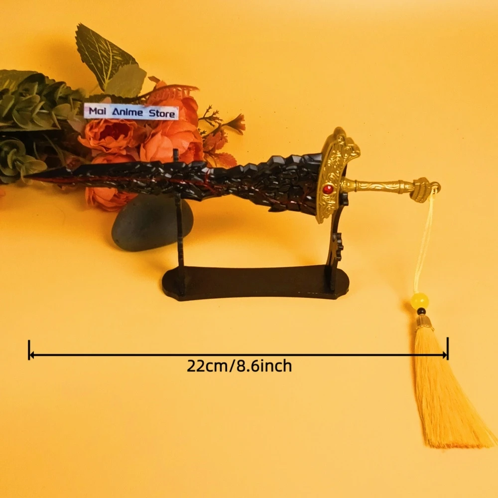8.6인치 메탈 엘든 카타나 애니메이션 닌자 나이프 오리지널 사무라이 검 철제 블레이드 검날 실제 크기 일본 카타나 장난감 선물