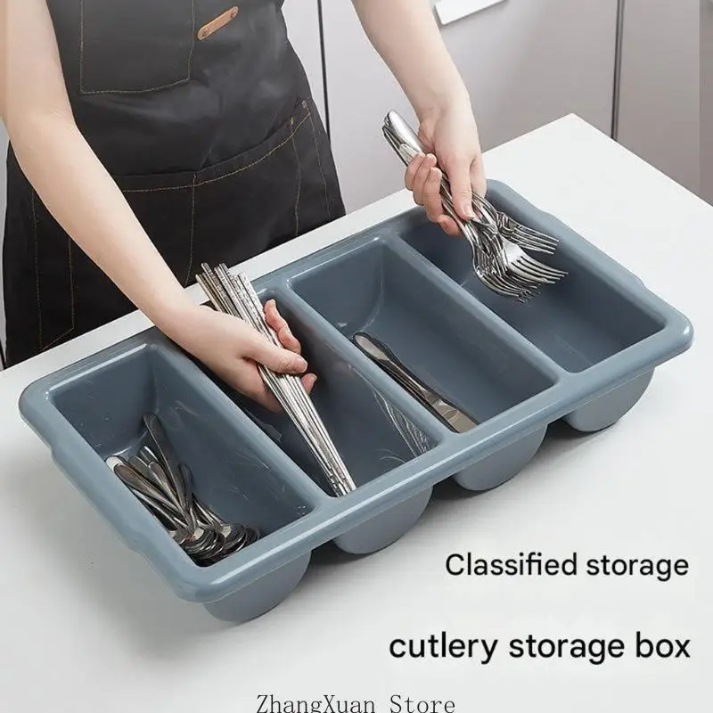 Utensilien-Aufbewahrungsbox, vier Abschnitte, Küchenorganisation, Besteckschublade, 3XUF – Detail 4