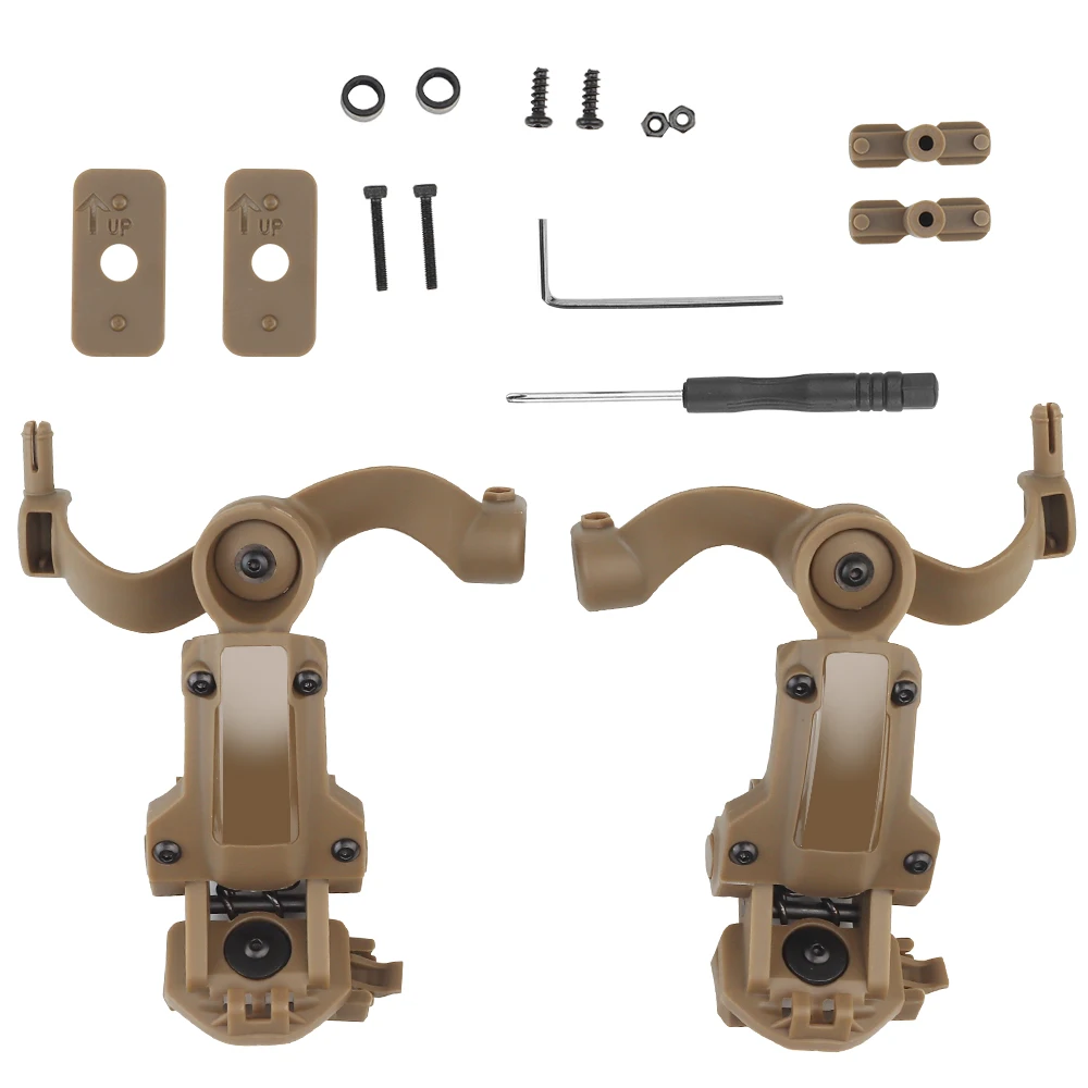 Shooting Headset Bracket Kit Multi-angle Rotation Helmet Rail Adapter Fit OPS Core ARC and Team Wendy M-LOK Rail Headphone Mount