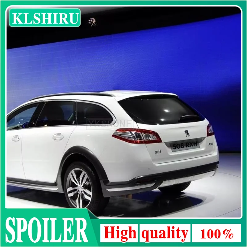 KLSHIRU High Quality ABS Plastic Primer Color Gloss Black Maxton Style Rear Roof Spoiler For Peugeot 508 SW RXH 2011-2015