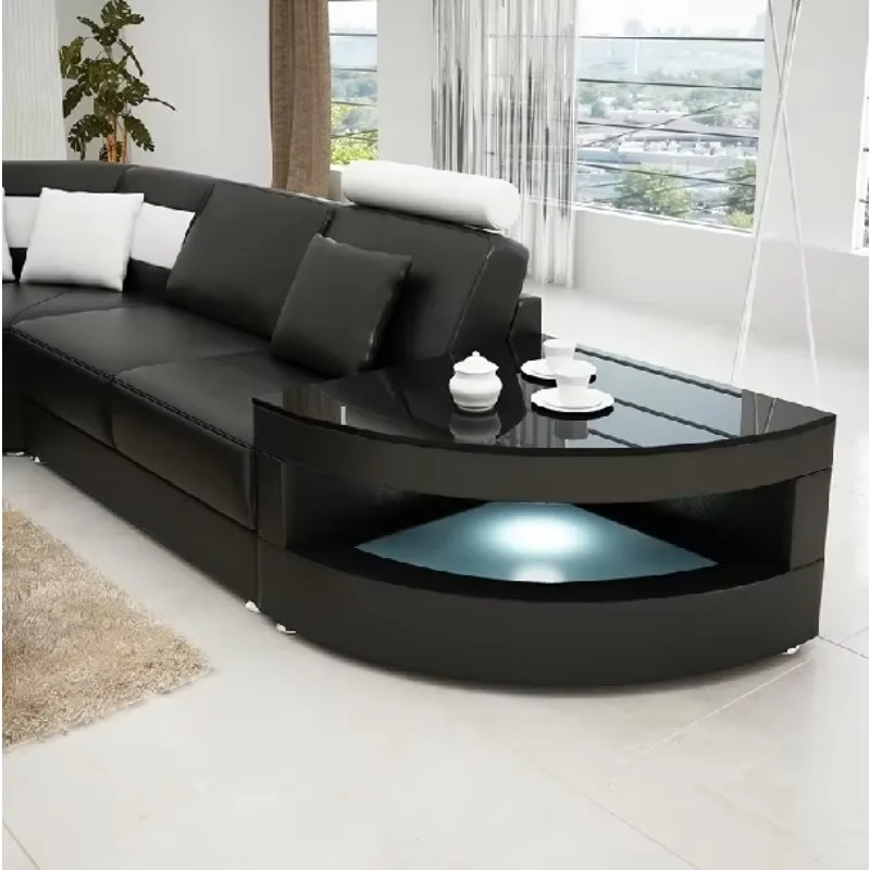 Freizeit-Wohnzimmermöbel. Modernes Wohnzimmer-Kombinationssofa aus Leder