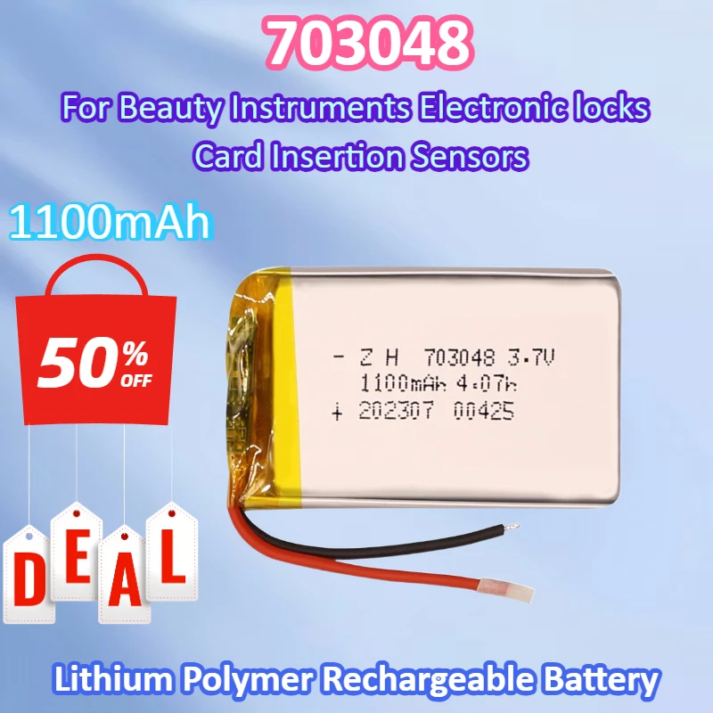 

New 1-10PCS 703048 3.7V 1100mAh Lithium Polymer Rechargeable Battery for Beauty Instrument Early Education Machine Battery
