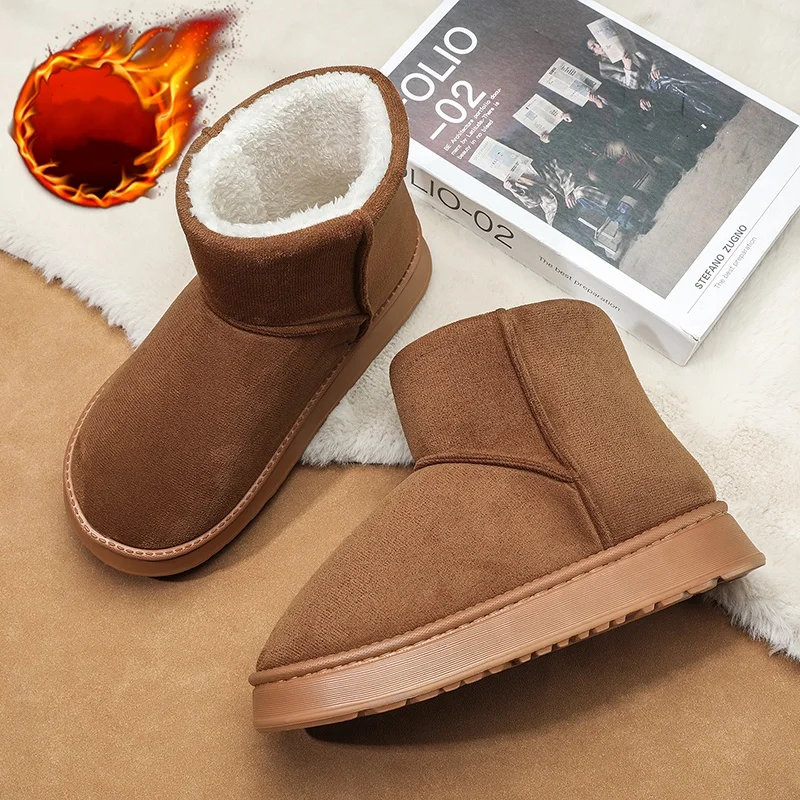 

Autumn and Winter New Style, Fleece-Lined, Warm and Thickened Cotton Shoes, Non-Slip, Couple's Outdoor Cold-Proof Cotton Boots