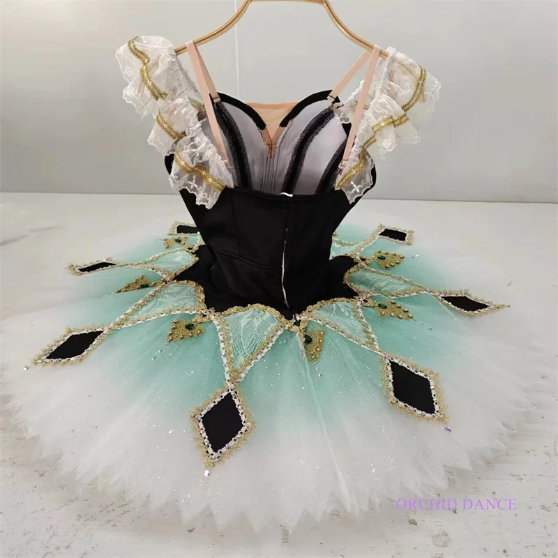 Professional Custom Size Custom Color Kids Girls Women Adult The Clown Performance Wear Black Green Ballet Tutu Costumes