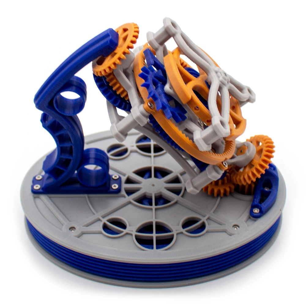 Double Shaft Tourbillon Model 3D Printed PLA Mechanical Pendulum Clock Principles Escapement Structure Desk Ornament Gear Art