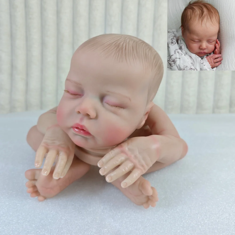 18 Inch Painted Reborn Doll Kit Delilah With Painted Hair and Cloth Body Unassembled Handmade Doll Parts DIY