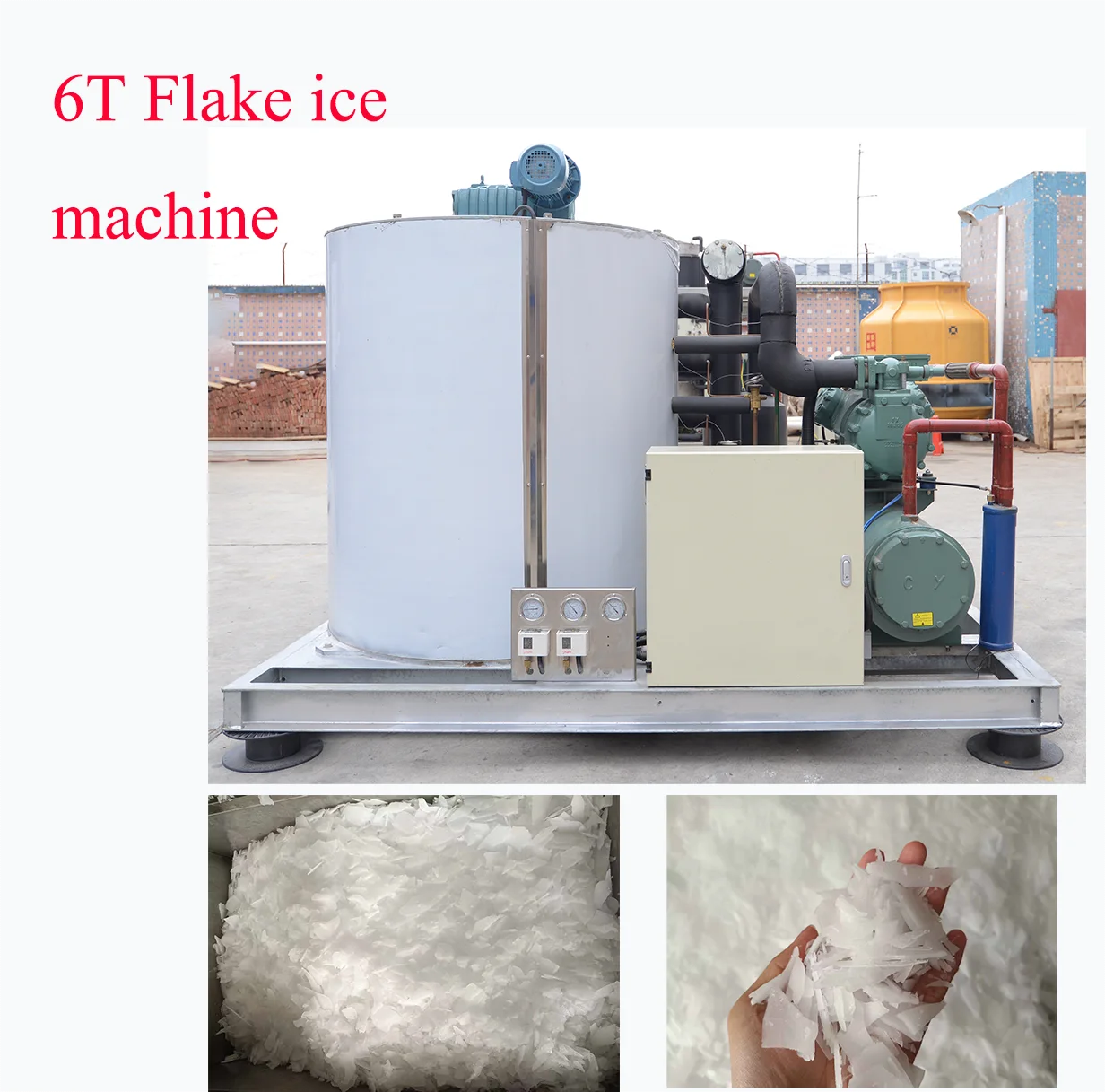 COLDPRO 6T Flake Ice Maker Ice Flake Making Machine Evaporator Air /Water Cooling For Food Processing Fish