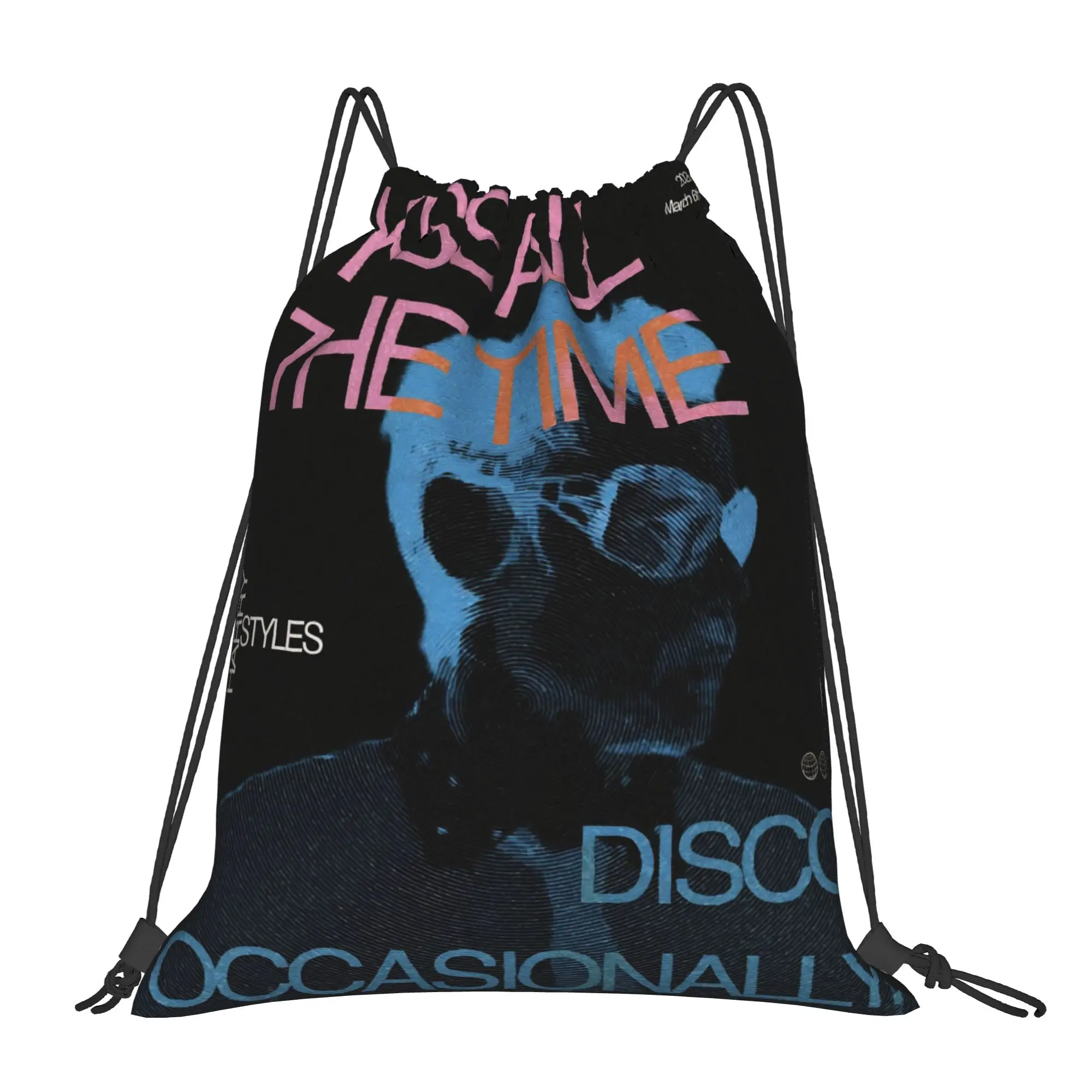 Kiss All The Time Disco Tour Backpack Drawstring Sports Bags Gym Bag Harrys Music Styles String Sackpack 36cm (W) x 43cm (H)