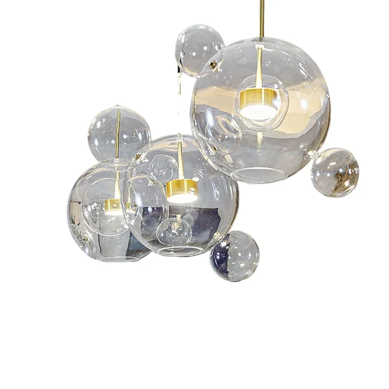 

Italian designer creative personality simple lamp Nordic LED living room post-modern dining room glass bubble chandelier