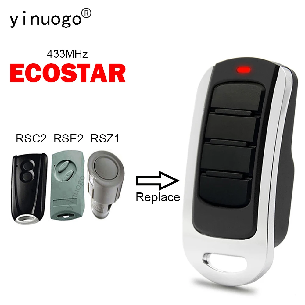 Imagem -01 - para Ecostar Rsc2 Rse2 Rsz1 433 Porta da Garagem Controle Remoto 433mhz Código de Rolamento e Código Fixo Rcostar Portão Controle Remoto para ecostar rsc2 rse2 rsz1 433 porta da garagem controle remoto 433mhz codigo de rolamento e codigo fixo rcostar portao controle remoto 01