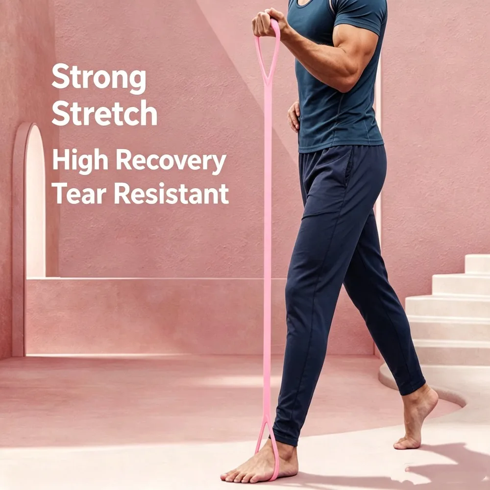 Figure 8 Resistance Band, Home Fitness Stretching Rope for Shoulder Opening, Back Shaping & Neck Shoulder Relief, Yoga Workout Tool to Improve Hunchback Posture