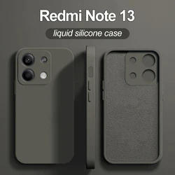 Coque de téléphone en silicone liquide de luxe pour Xiaomi, couverture souple antichoc, Redmi Note 13 Pro Plus 5G