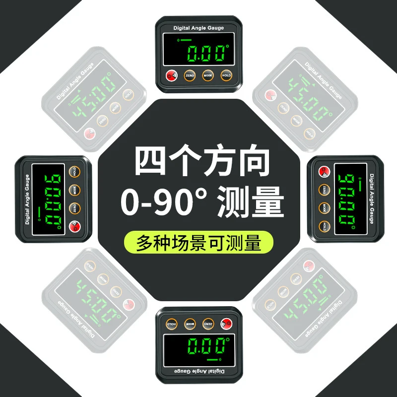 Mini Digital Electronic Angle Gauge Portable Protractor Inclinometer with Magnetic Base 0-90 Degree Laser Level with LED Screen