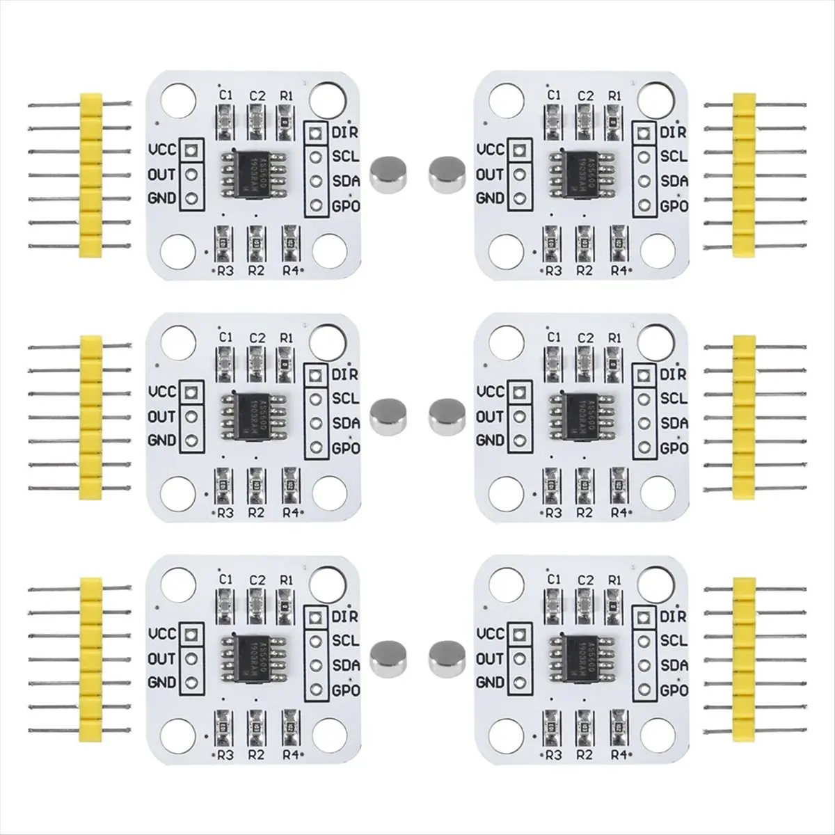 L77A AS5600 Magnetic Encoder Magnetic Induction Angle Measurement Sensor Module 12bit High with Magnet 6set
