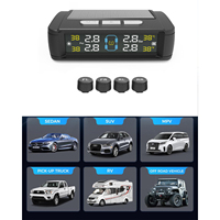 TPMS 4 External Sensors  Solar Tyre Pressure Monitoring System Parking Sensors For Cars Temperature Tire Air Pressure Gauge