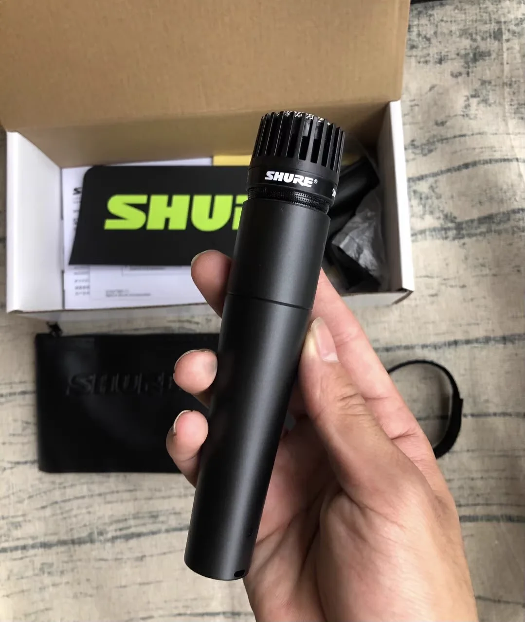 ميكروفون ديناميكي أحادي الاتجاه احترافي أصلي من Shure SM57 سلكي معدني لأداء غناء الكاريوكي على المسرح المباشر #4