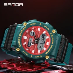 SANDA Fashion Men Sports Watches Professional Military Digital LED Army Dive Watch Casual Electronics Wristwatches Relojes 3139