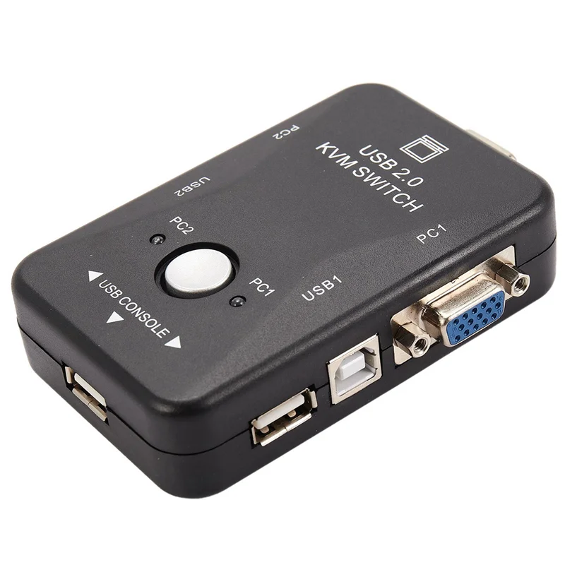 5X USB Kvm التبديل الجلاد 2 ميناء Vga Svga صندوق التبديل USB 2.0 لوحة مفاتيح وماوس 1920X1440 صندوق التبديل
