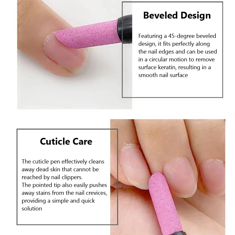 5 قطع من قلم طحن الكوارتز المحمول للعناية بالأظافر، أدوات مانيكير للبشرة الميتة وعصي إزالة طلاء الجلد والجل #4