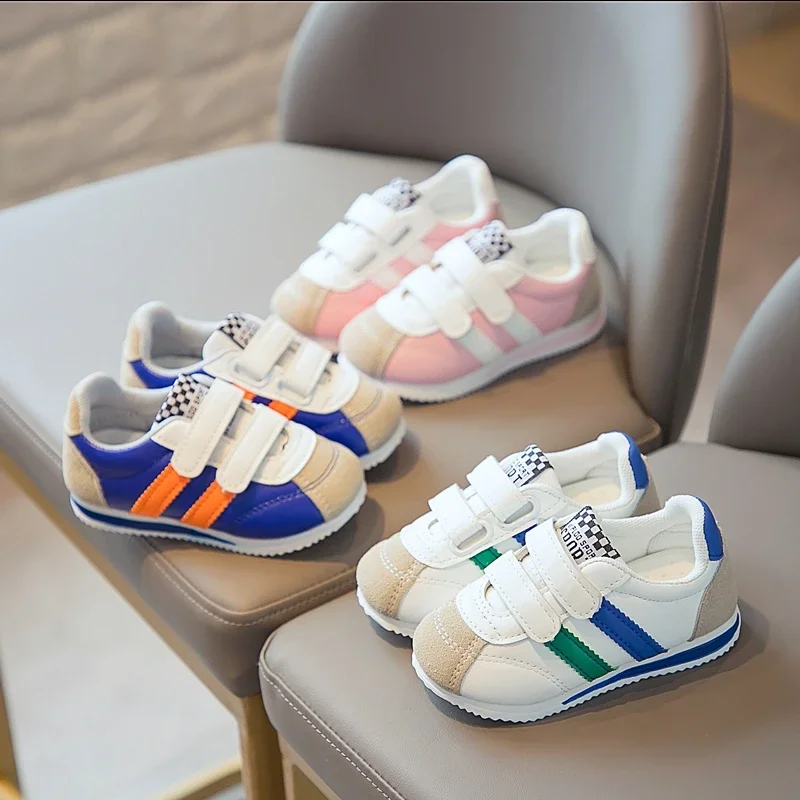 Toddler Tennis Shoes 2024 Autumn Lightweight Baby Girl Shoes Designer Kids Shoes Soft Bottom Children Sneakers for Boys E08174