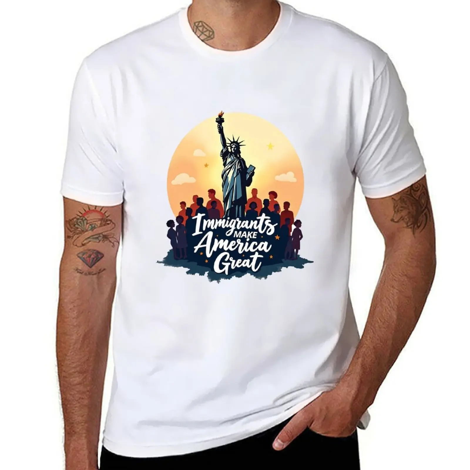 

Immigrants Make America Great Design T-Shirt t shirt man cotton cotton t shirts high quality T-Shirt