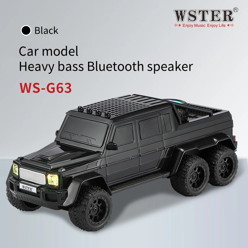 

НОВЫЙ ДИЗАЙН WS-G63 Динамик Bluetooth с тяжелыми басами TF USB FM AUX Громкая связь Светодиодная подсветка Форма автомобиля Радио TWS AUX Беспроводные автомобильные колонки