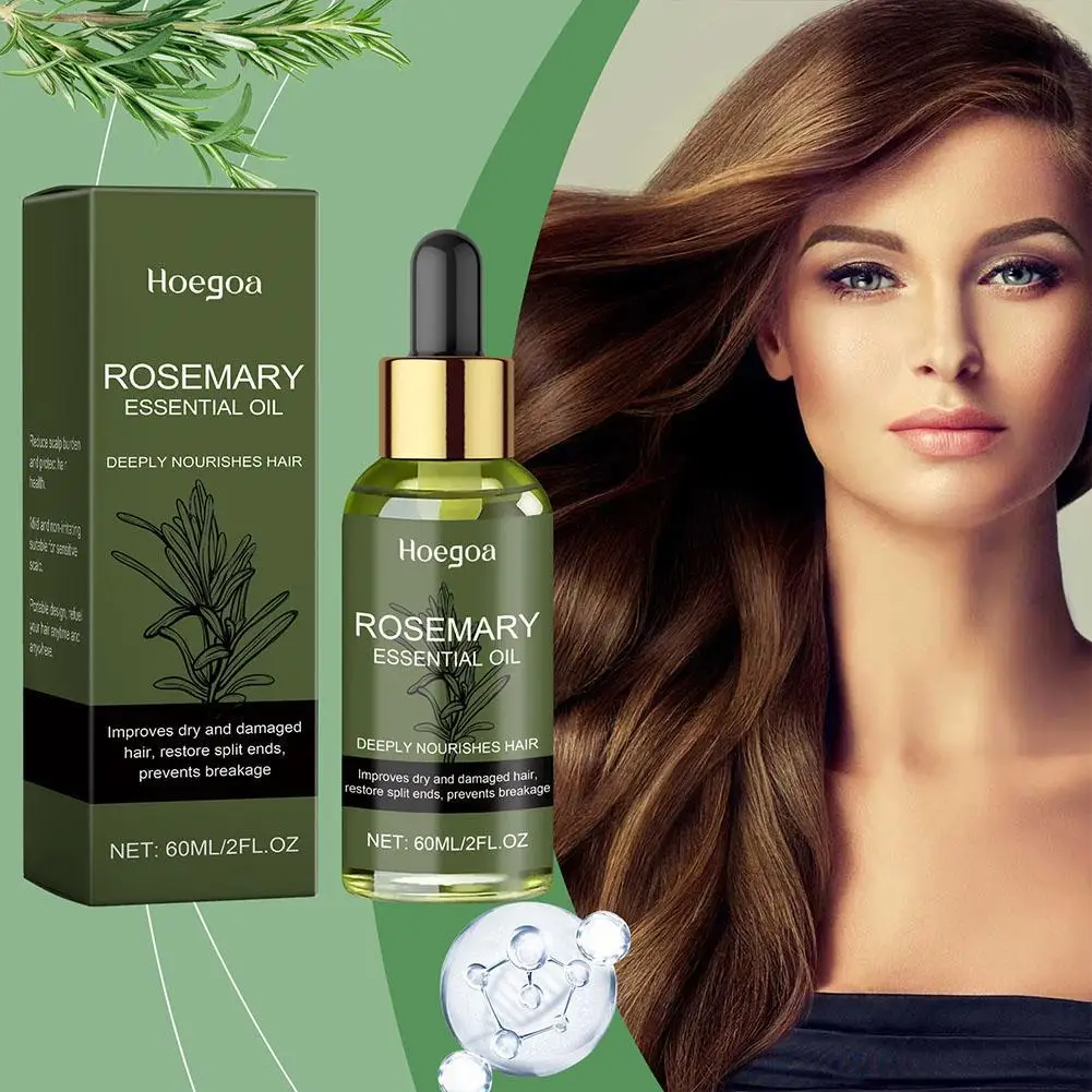 Huile essentielle de romarin pour le soin des cheveux, prévient la perte de cheveux, renforce et nourrit le cuir chevelu, traitement des cheveux secs et lisses