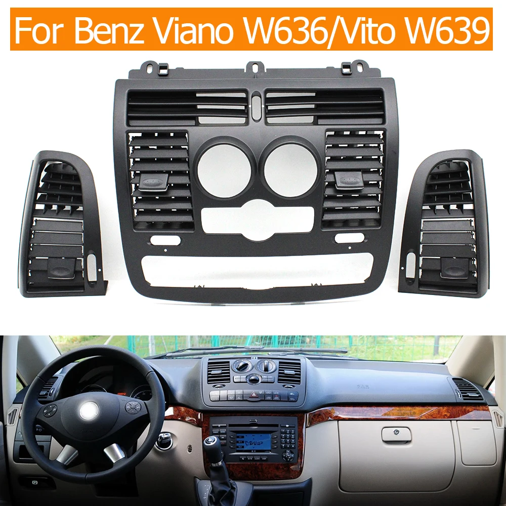 Interior Car Dashboard Central Left Right Air Conditioner Ac Vent Grille Cover For Mercedes Benz Vito Viano W636 W639 2004-2015