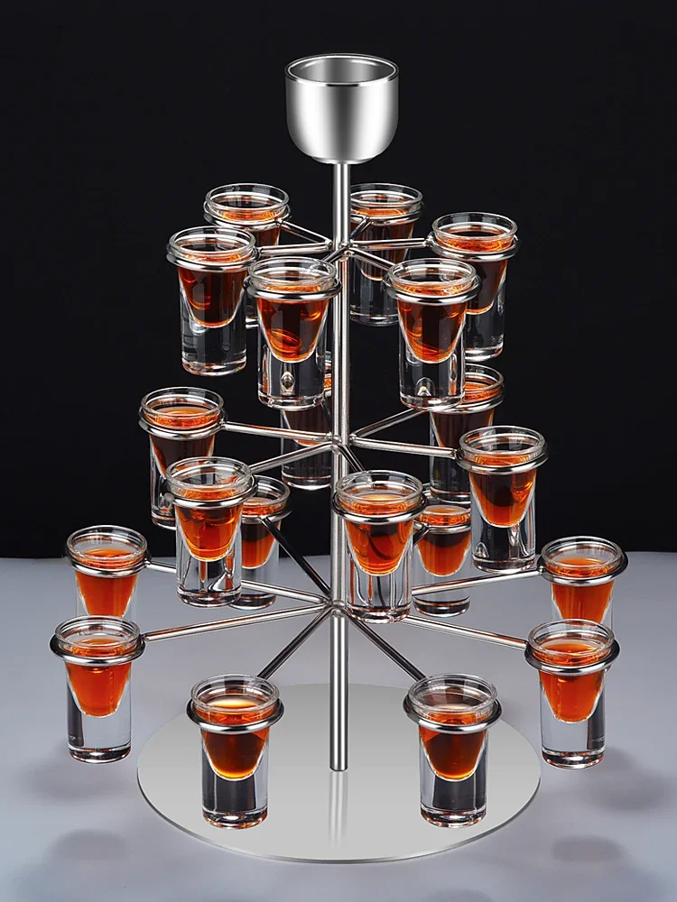 

Restaurant stainless steel bullet glass holder set bar cocktail glass holder liquor glass holder dining table foreign wine